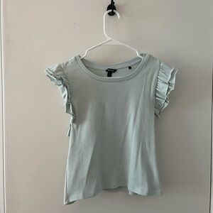 Light Blue Ruffled Top